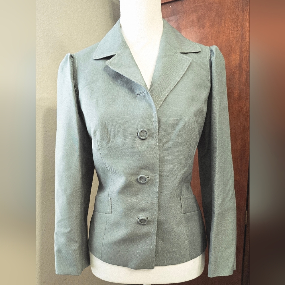 Grand Tailor Sage Green Button-Front Blazer